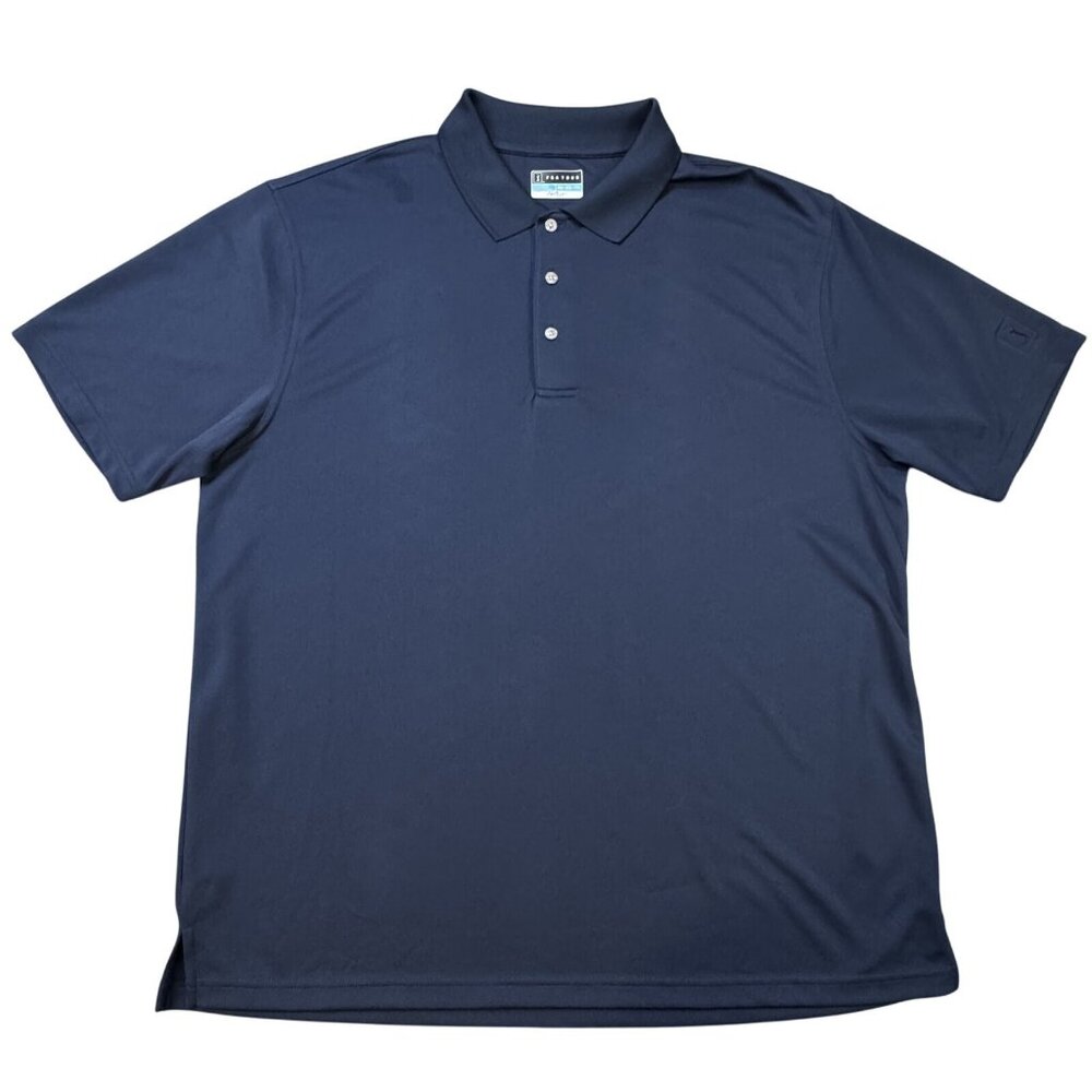 PGA Tour Mens Dark Navy Blue Golf Polo Shirt Airflux Short Sleeve Size 2XL NWT